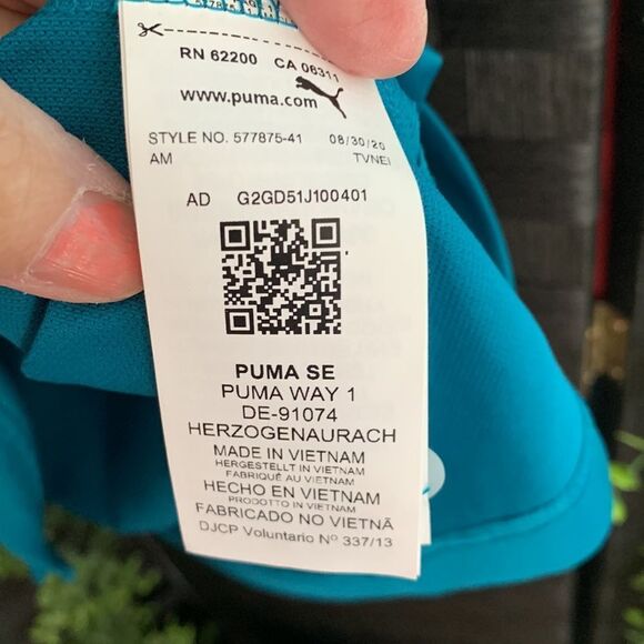 Puma Size Small Drycell short sleeve polo. Color: ocean depths - Picture 4 of 10